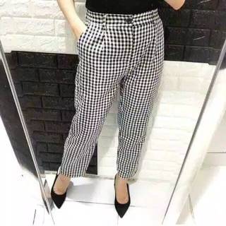 BAGGY PANTS TARTAN CELANA  TARTAN CELANA  MOTIF KOTAK  