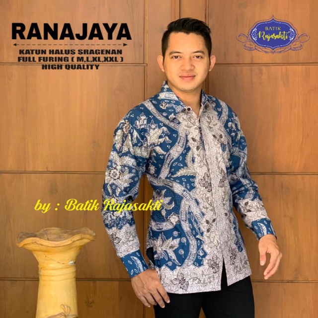 Batik Pria Lengan Panjang RANAJAYA FULL FURING Katun Cabut Halus