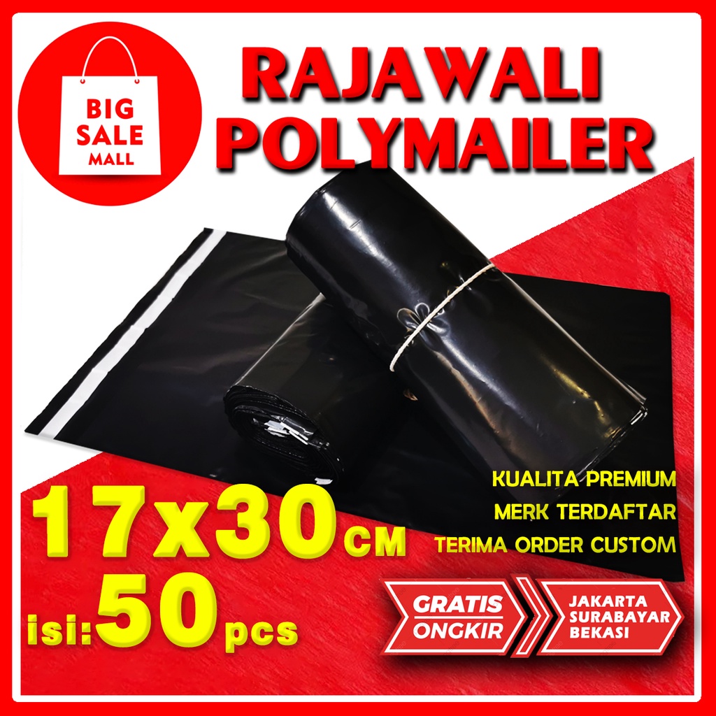 Plastik Polymailer 17x30cm isi 50pcs Kantong Plastik Lem Plastik Packing Online Shop RAJAWALI