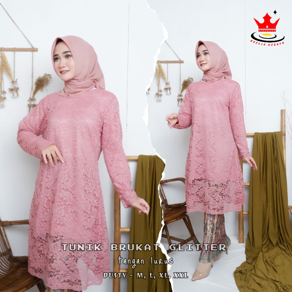 ADE&gt; WOW HADIR LAGI!! KEBAYA MODERN TERPOPULER / BAJU KEBAYA TUNIK BRUKAT / TUNIK BRUKAT MODERN