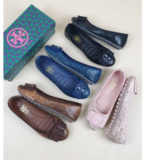 Jual TORY BURCH YC-826-23 Snake Skin Logo Ballet Flat | Shopee Indonesia