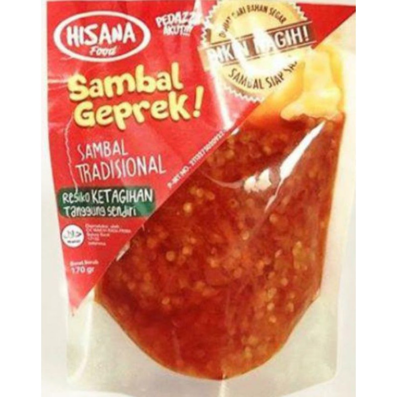 

Sambal Hisana Geprek Pouch 170gr sebanyak 1 ctn [isi 24 pouch]