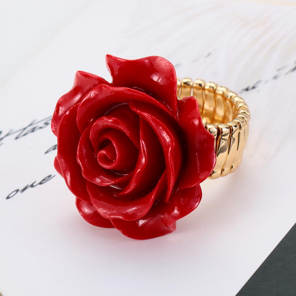 Lily Rose Cincin Perhiasan Bunga Floral Fashion Adjustable Statement