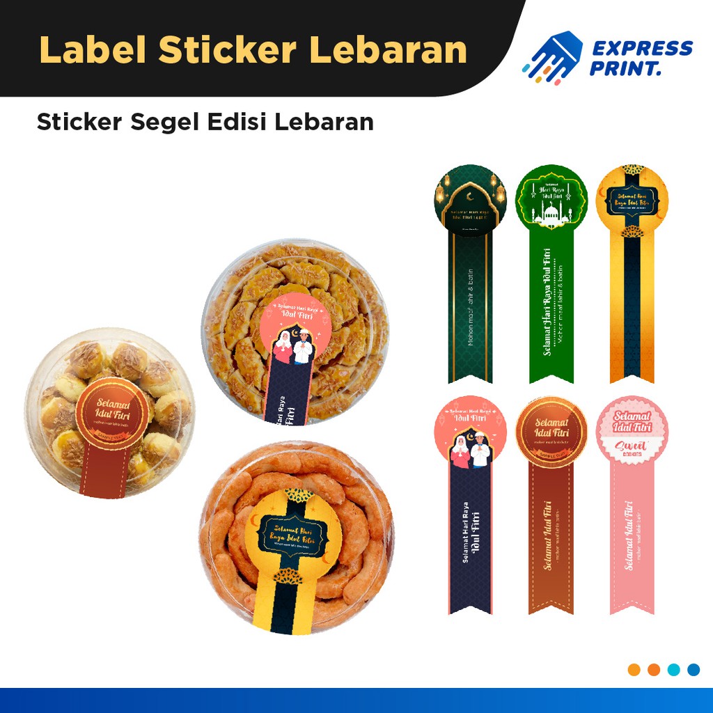 

Stiker Label Kemasan Satuan Stiker Kue Lebaran Custom Stiker Segel Kue Berkualitas Stylish
