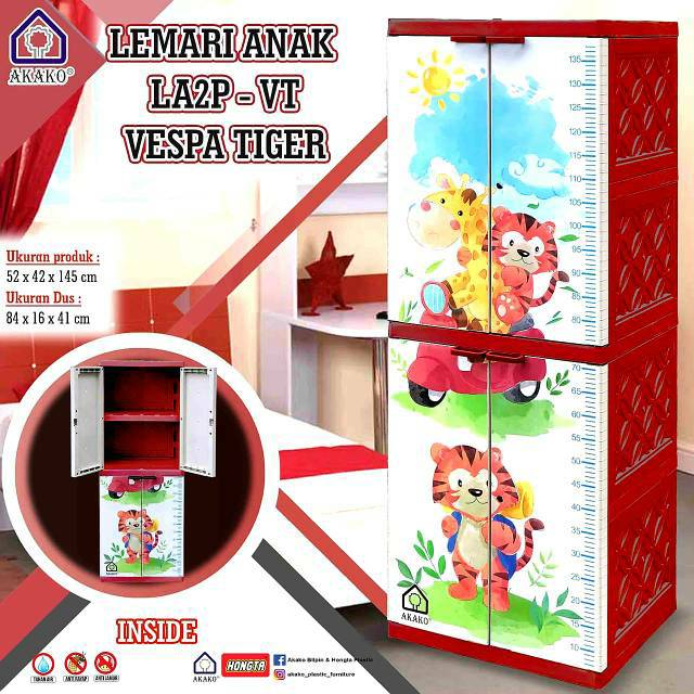  Akako  Lemari  plastik  2 susun LA2P Shopee Indonesia