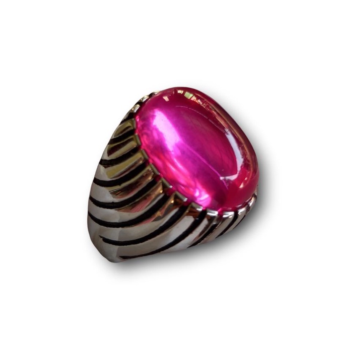 batu cincin natural merah Siam Ros bangkok ikatana titanium qualitas hq