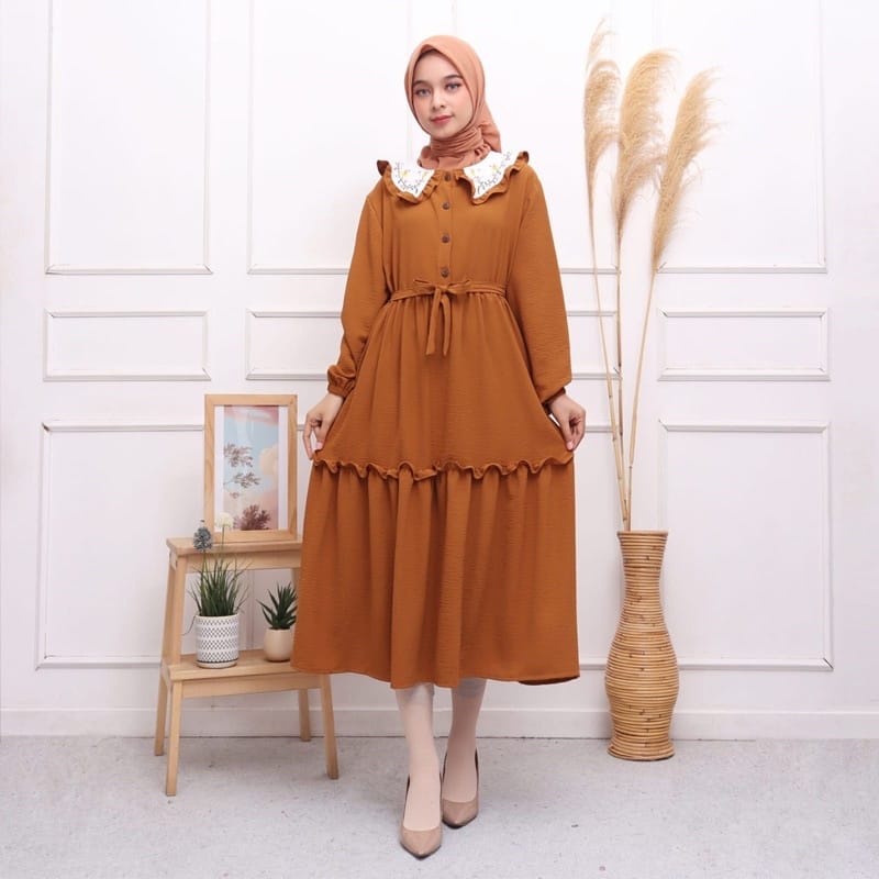 VIONA MIDI DRESS KERAH BORDIR