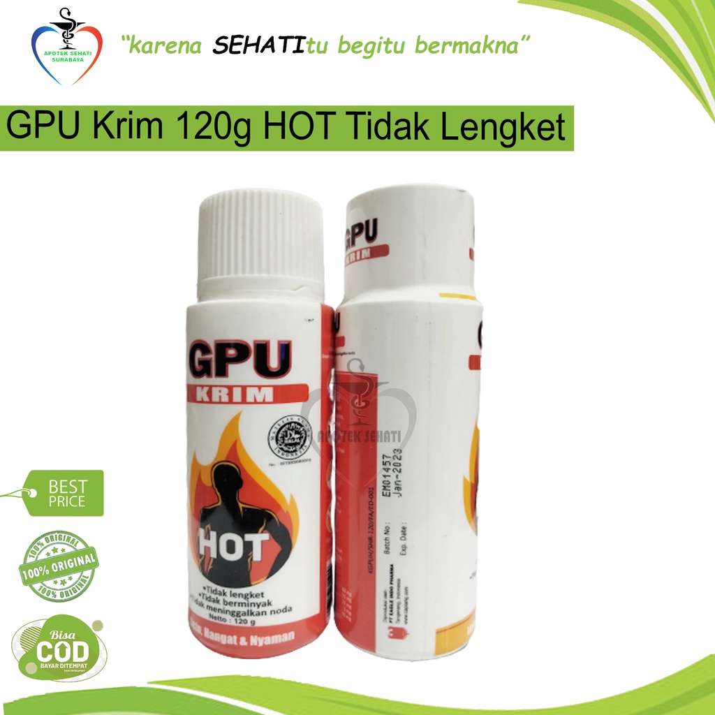 GPU KRIM HOT 120 Gr BOTOL OBAT GOSOK DAN PIJAT