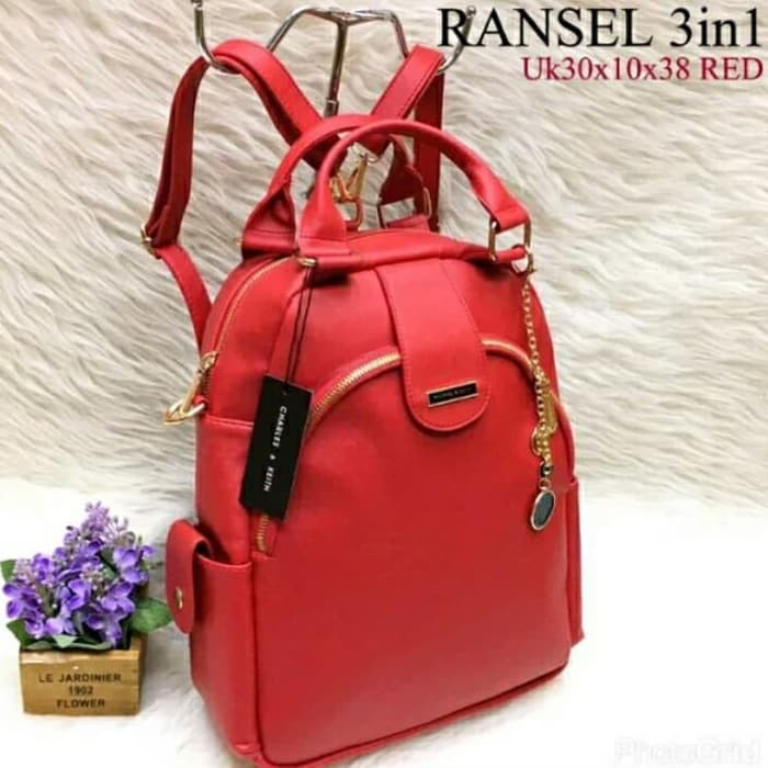 terbaru Tas wanita CK ransel.tas wanita murah branded tas sekolah tas kerja - Hitam /KC