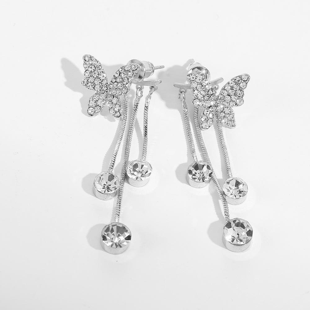 Mxbeauty Wanita Stud Earrings Sweet Eleagnt Butterfly Pendent Alloy Temperamen Drop Earrings