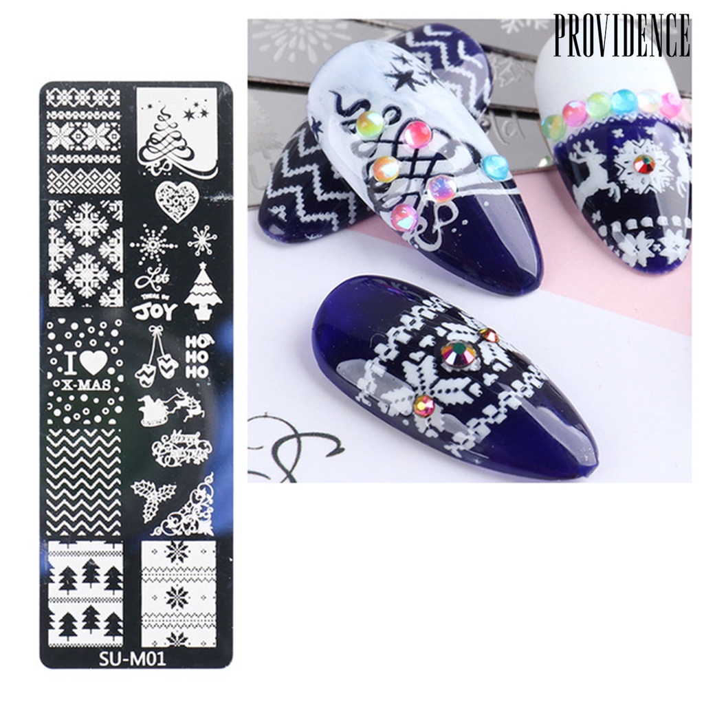 Providence Manicure Printing Mold Easy to Use Rust-Proof Stainless Steel Christmas Nail Template Manicure Stamping Plate for Girl