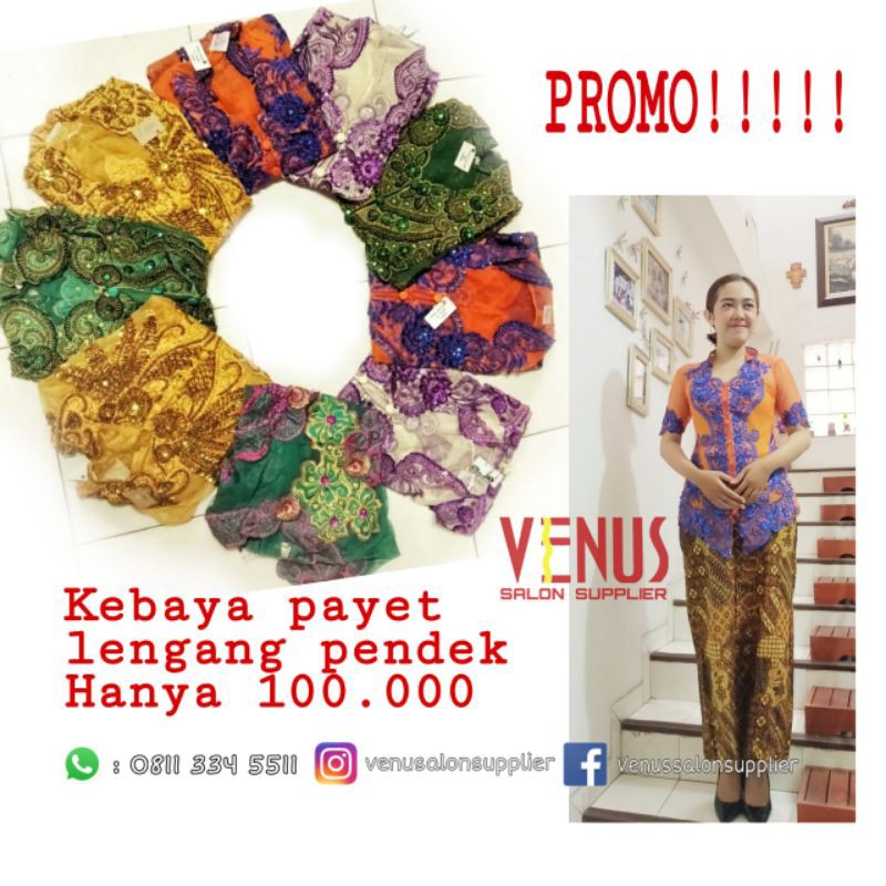Kebaya Payet Lengan Pendek