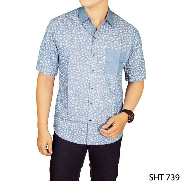 Kemeja Man Casual Style Plain Slimfit Shirts-SHT 739