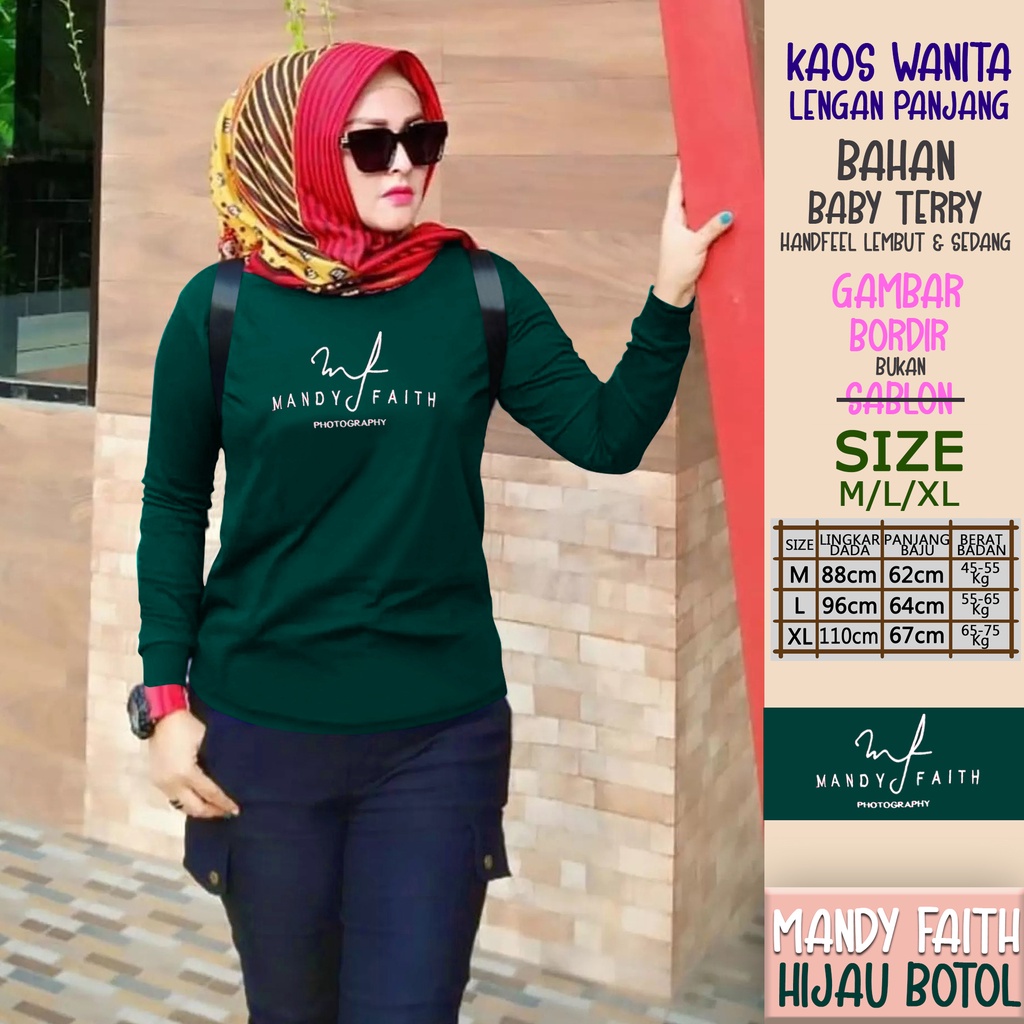 CENOA Kaos Wanita Lengan Panjang  / Kaos Sweatshirt / Atasan Wanita / Atasan Wanita Lengan Panjang-3