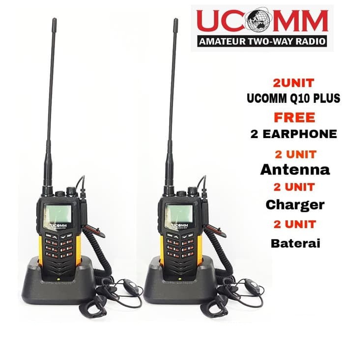 Ht Ucomm Q10 Plus Sepasang Lengkap Dengan Earphone