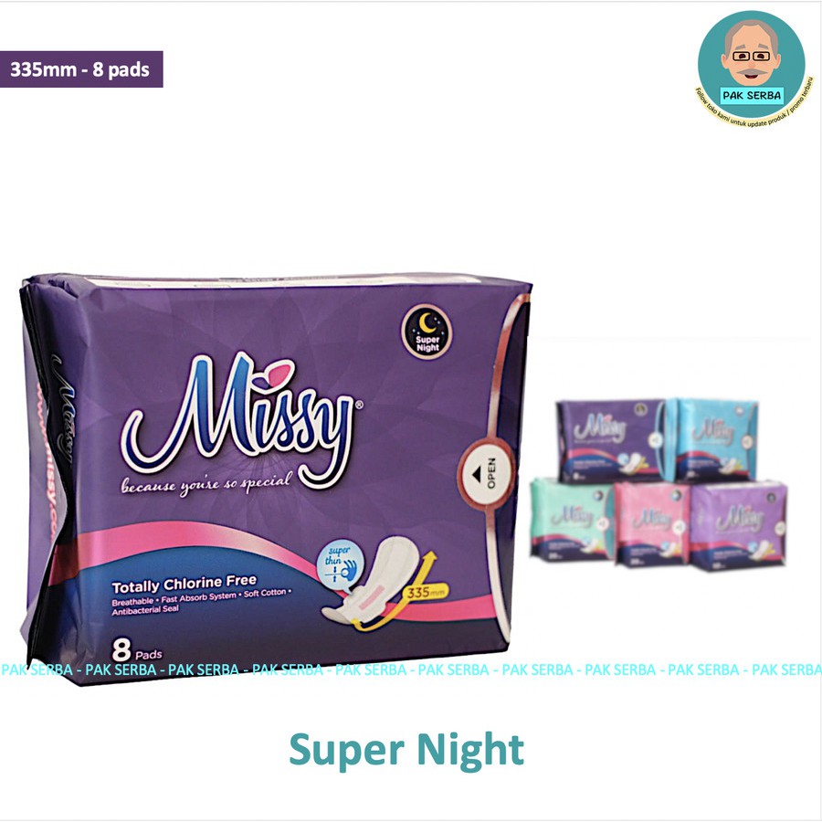 Pembalut Wanita / Pembalut Missy SUPER NIGHT