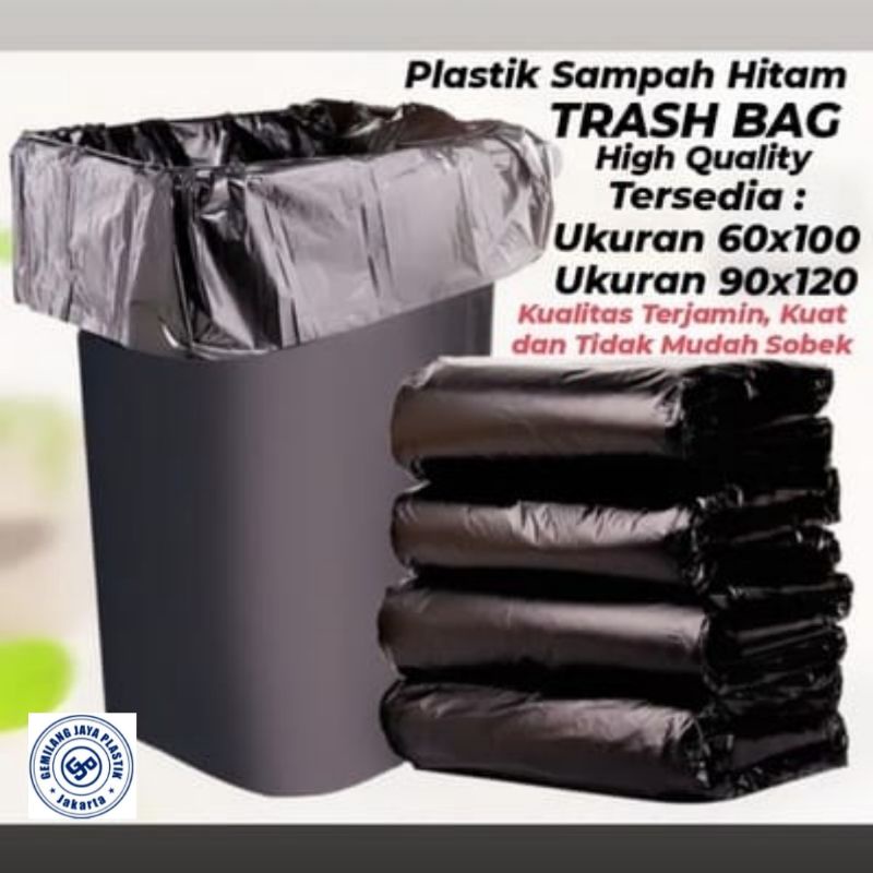 (1 pack) Kantong Hitam Plastik Sampah Ukuran 60x100 90x120