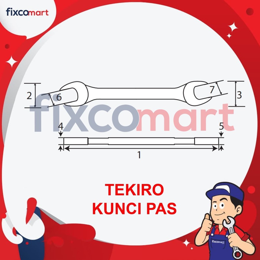 Tekiro Kunci Pas 17 X 19 mm - 14X15 MM