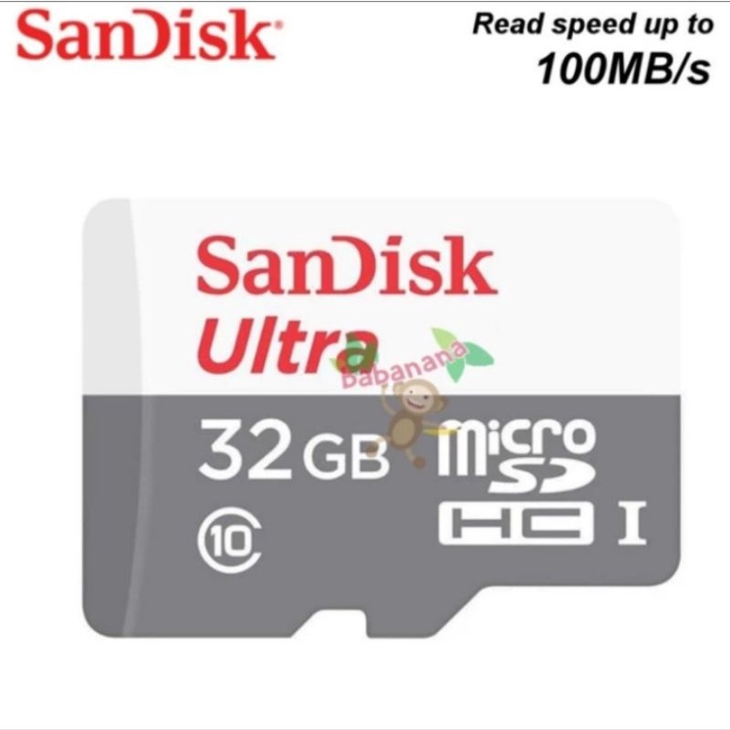 SanDisk Ultra MicroSDHC UHS-I 32GB 100MB/s Original - No Adapter