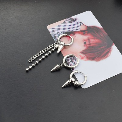 [Bayar Di Tempat]1 pcs KPOP BTS SUGA bt21 Hip Hop Punk Earring Jewelry Stud Stud earring