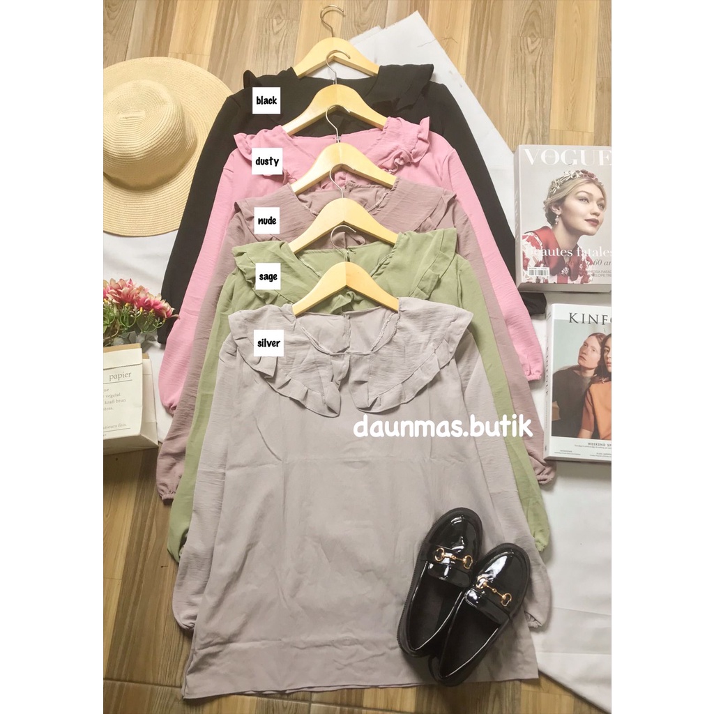 1KG MUAT 5PCS | DAWIA SHIRT TOP BLOUSE RAYON CRINCLE KOREAN STYLE HITS OOTD SELEBGRAM FASHION GROSIR MURAH WANITA