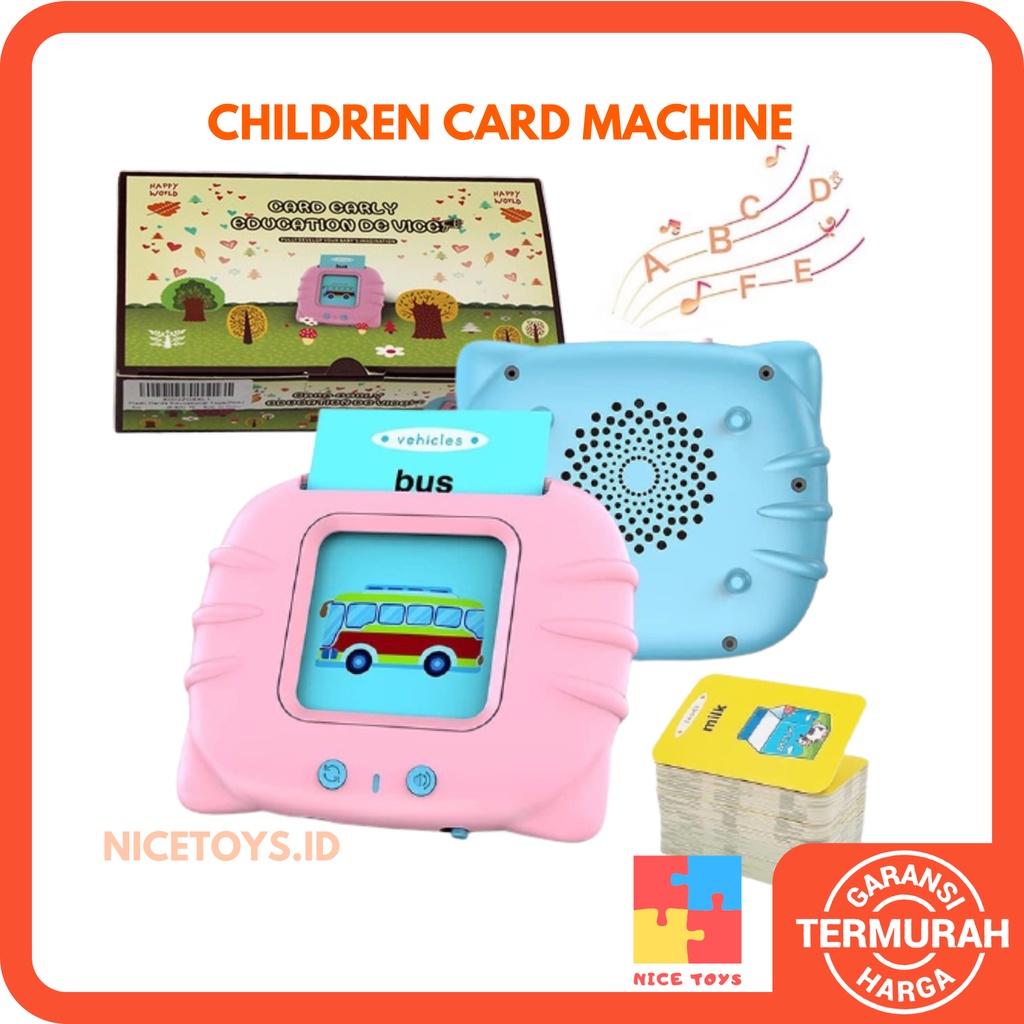 Card Early Education Device Childern Card Machine Mesin Pembelajaran Kartu Elektronik Kartu Flash Audio Mainan Pendidikan Anak Prasekolah Mainan Suara Permainan Pengenalan Kartu Flashcard