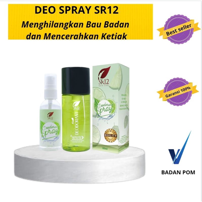 DEODORANT SPRAY SR12 AMPUH HEMPAS BAU KETIAK / DEODORAN TAWAS ATASI BAU BADAN / DEODORAN SPRAY SR12 