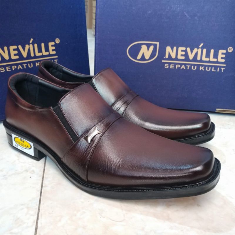 Neville Sepatu Pantofel Pria Bahan Kulit Asli Elegan Murah Formal Kantoran Kode NV7