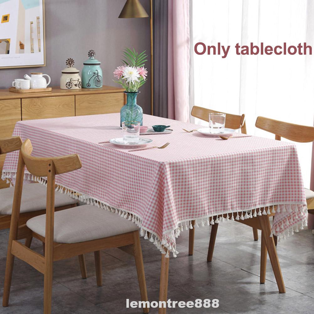 Garden Restaurant Hotel Kitchen With Tassel Checkered Cotton Blend Table Cloth Shopee Indonesia