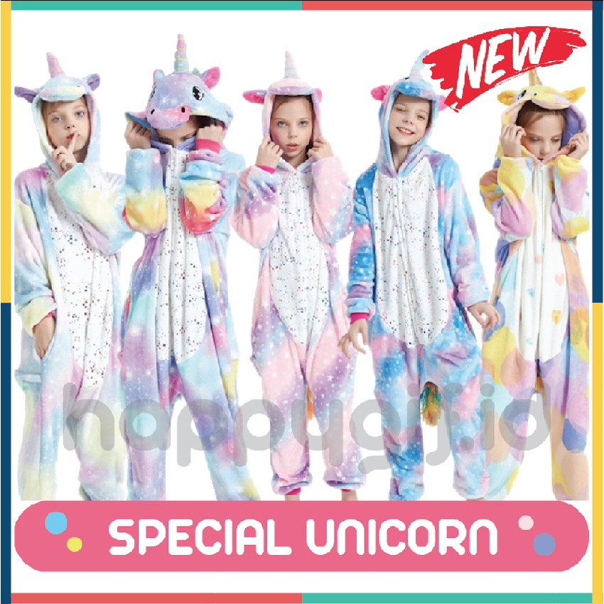 BAJU KOSTUM ONESIE PIYAMA ANAK KID UNICORN SPECIAL NEW ES KRIM ICE CREAM