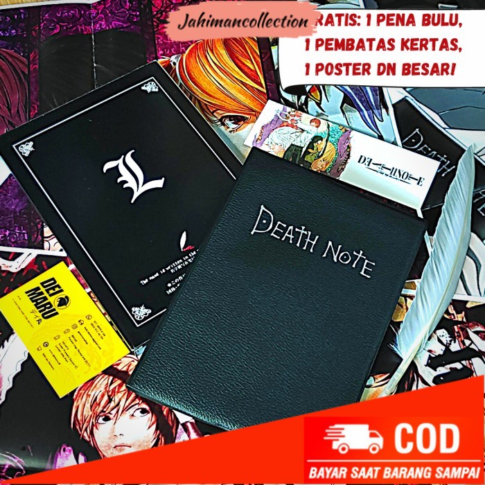 

✨ BISA COD ✨ Buku Deathnote Anime, death note, Aksesoris anime, Buku Kira L Cosplay