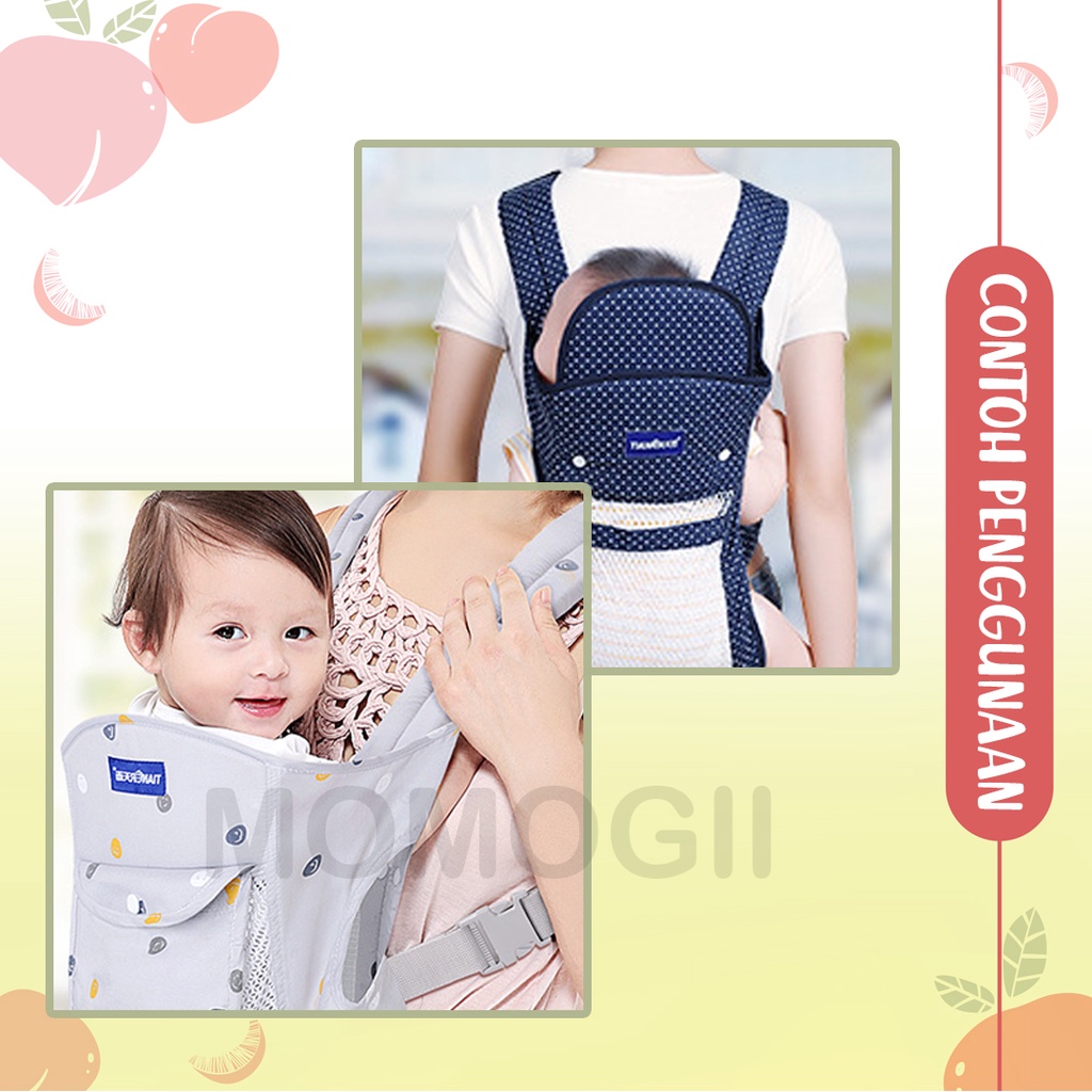 MOMOGII Gendongan Bayi Depan  Hipseat Baby Carrier