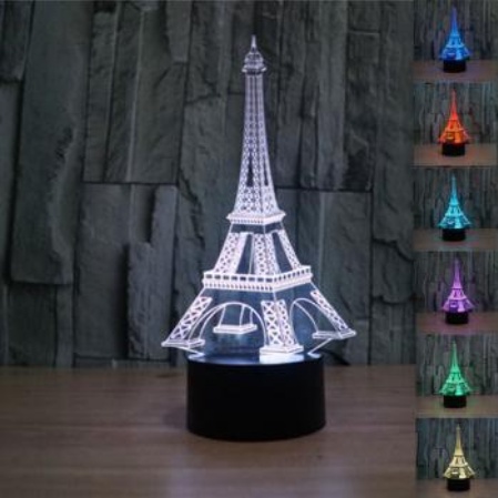 Lampu 3D LED Transparan Desain Eiffel Tower CNS