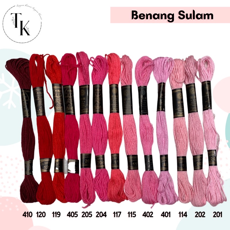 Benang Sulam Rose Brand - Pink / Maroon / Merah muda