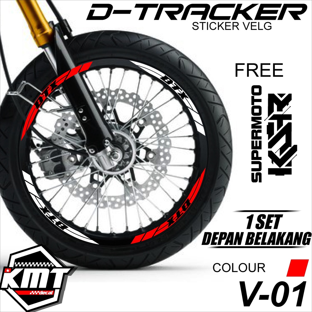 Stiker velg KLX DTRACKER list velkg desain supermoto KLX DTRACKER stiker velg motor KLX DTRACKER cod