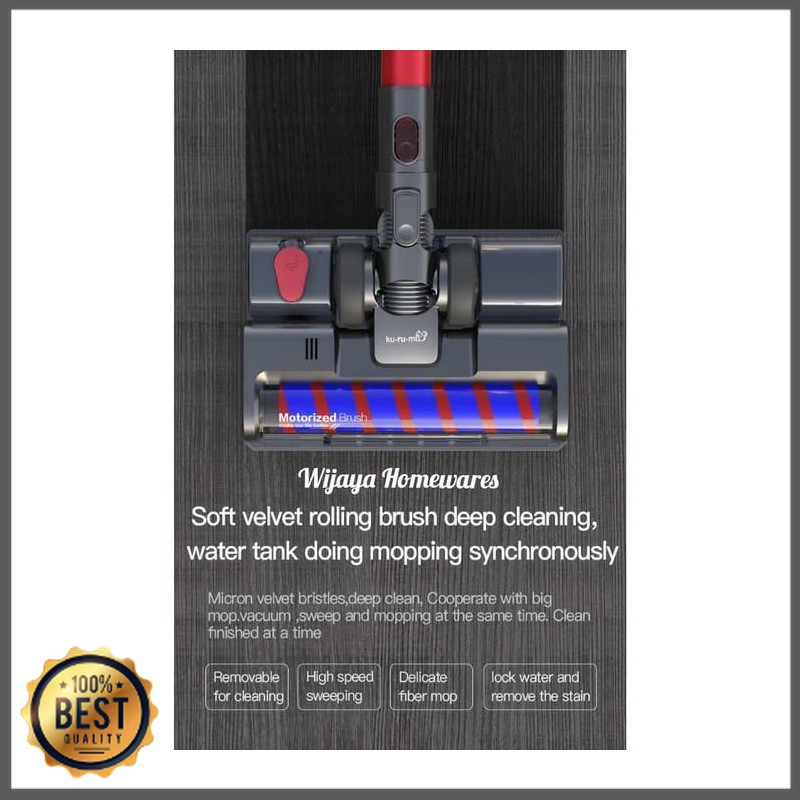 Alat Electronik -  Mop Roller Brush Kurumi Kv-05 Cordless Stick Vacuum Cleaner VB-1287-1190