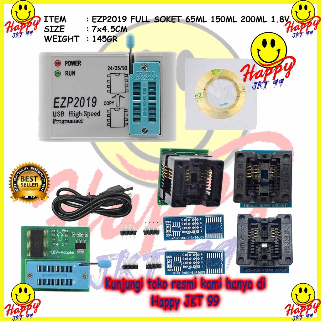 [ HAPPY JKT 99 ] FULLSET ALAT FLASH BIOS PROGRAMMER EZP2019 150ML+200ML+65ML+1.8V ORIGINAL