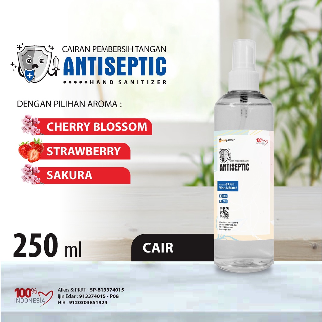 Hand Sanitizer Cair Antiseptic  Putihan Macam Varian  Aroma Segar 250 ml Spray + Free Bubble Wrap