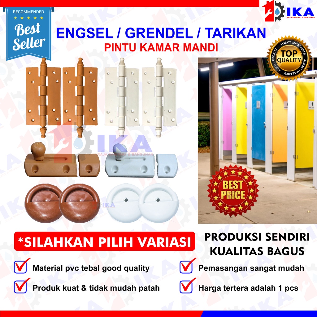 TARIKAN JENGKOL HANDLE - GRENDEL SLOT PVC - ENGEL PVC 4" UTK PINTU KAMAR MANDI HARGA TERMURAH GILA