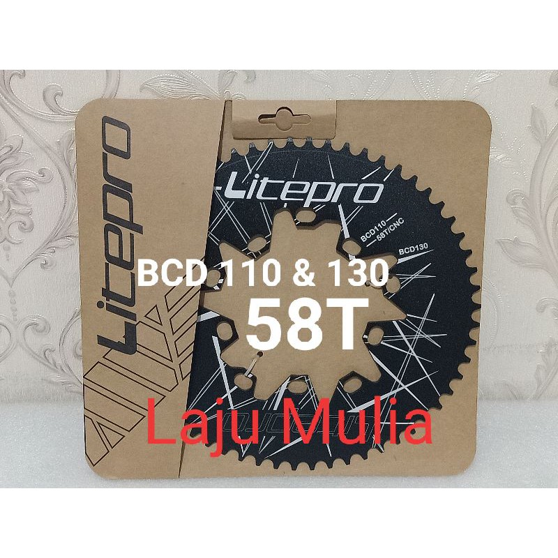 CHAINRING LITEPRO 58T OVAL  BCD 110 DAN 130