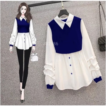 Atasan Baju Kemeja Putih Wanita Lengan Panjang Polos KEMEJA MONALISA Baju Atasan Cewek Remaja Casual