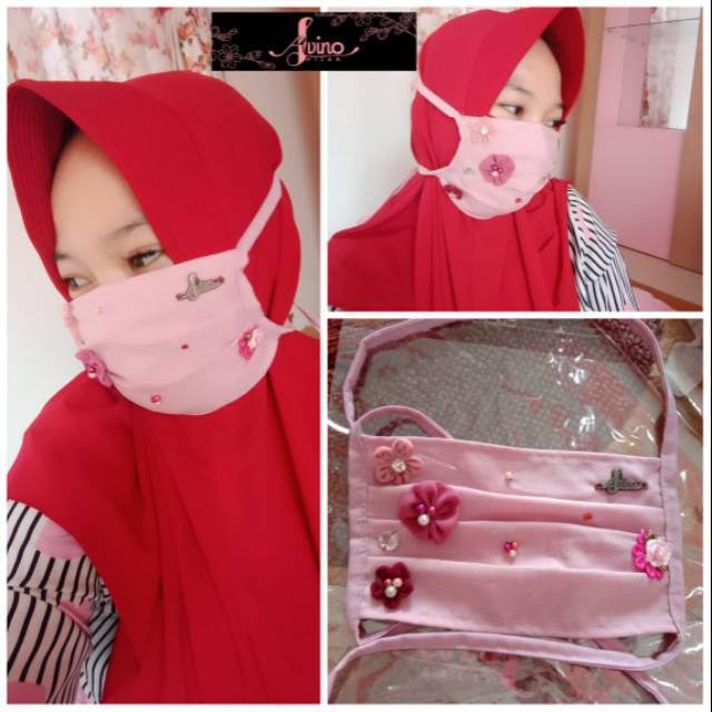

Murah masker alvino katun pakek label besi cute