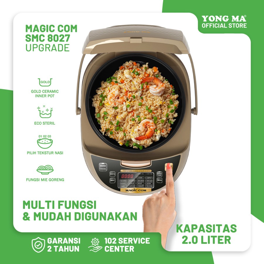 Magic Com YongMa SMC8027 / Rice Cooker Yong Ma / Penanak Nasi SMC 8027 2 Liter
