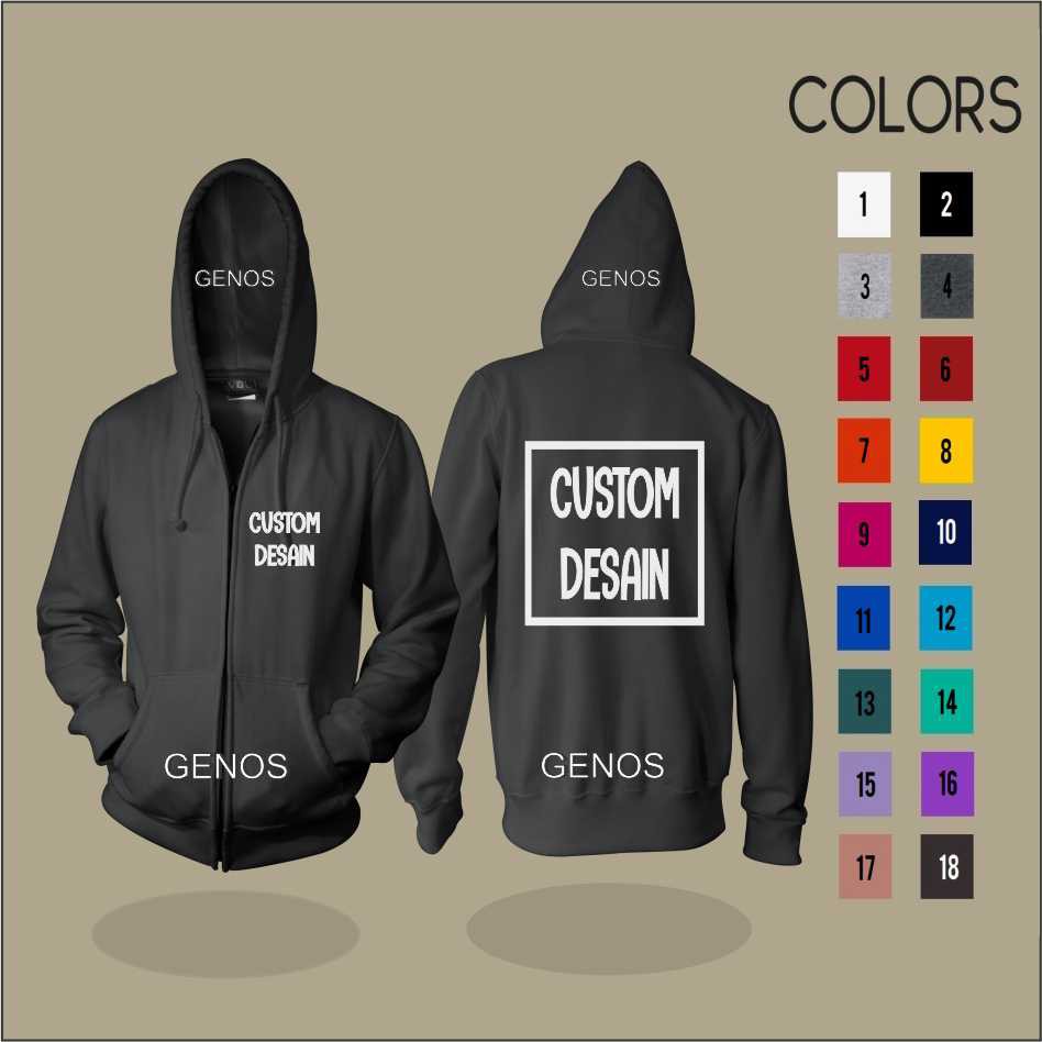 CUSTOM Sablon  Jaket  Hoodie Zipper Sablon  Bebas Tulisan 