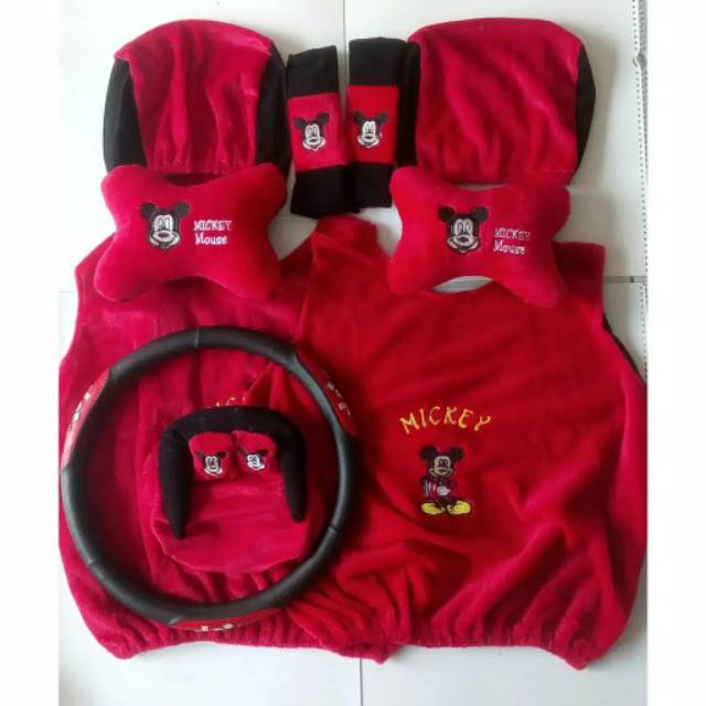 Sarung jok mobil Set car 6in 1 SNI/interior set bantal mobil.