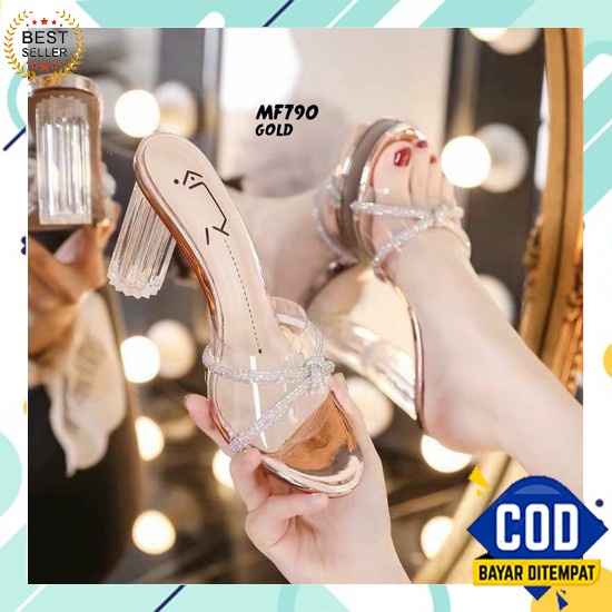 Sendal Ibu2 Sandal Hils Ibu Ibu Murah Haihils Terbaru 2021 Haihil Kond 11.11 Sale Heels Kaca Fika /