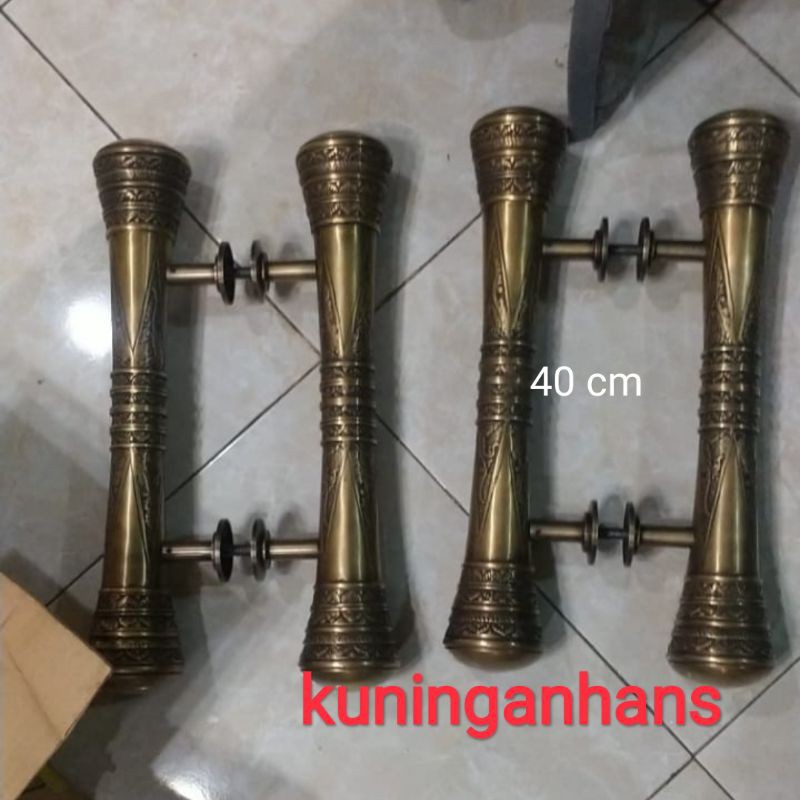 4 pcs handle pintu antik / handle pintu rumah unik kuningan ukir godo