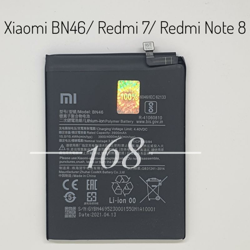 Baterai Batere Xiaomi Redmi 7 Batre Battery Xiaomi Redmi Note 8 BN46 BN 46 Original 100%