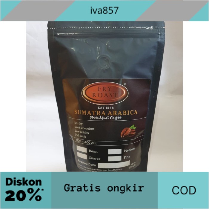 

PROMO KOPI SUMATRA ARABICA 500 GRAM (BIJI DAN BUBUK) - BIJI, MEDIUM TO DARK GRATIS ONGKIR