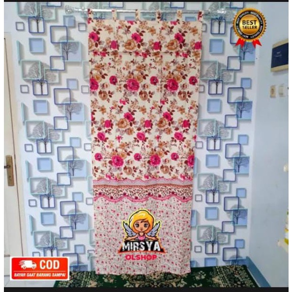 gorden pintu kamar tidur shaby cream 75x200 cm